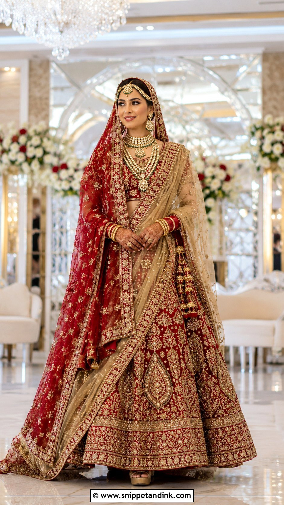 Double Dupatta Red Lehenga Bridal Dress for Barat - Snippet and Ink - 20 Bridal Dress for Barat Ideas
