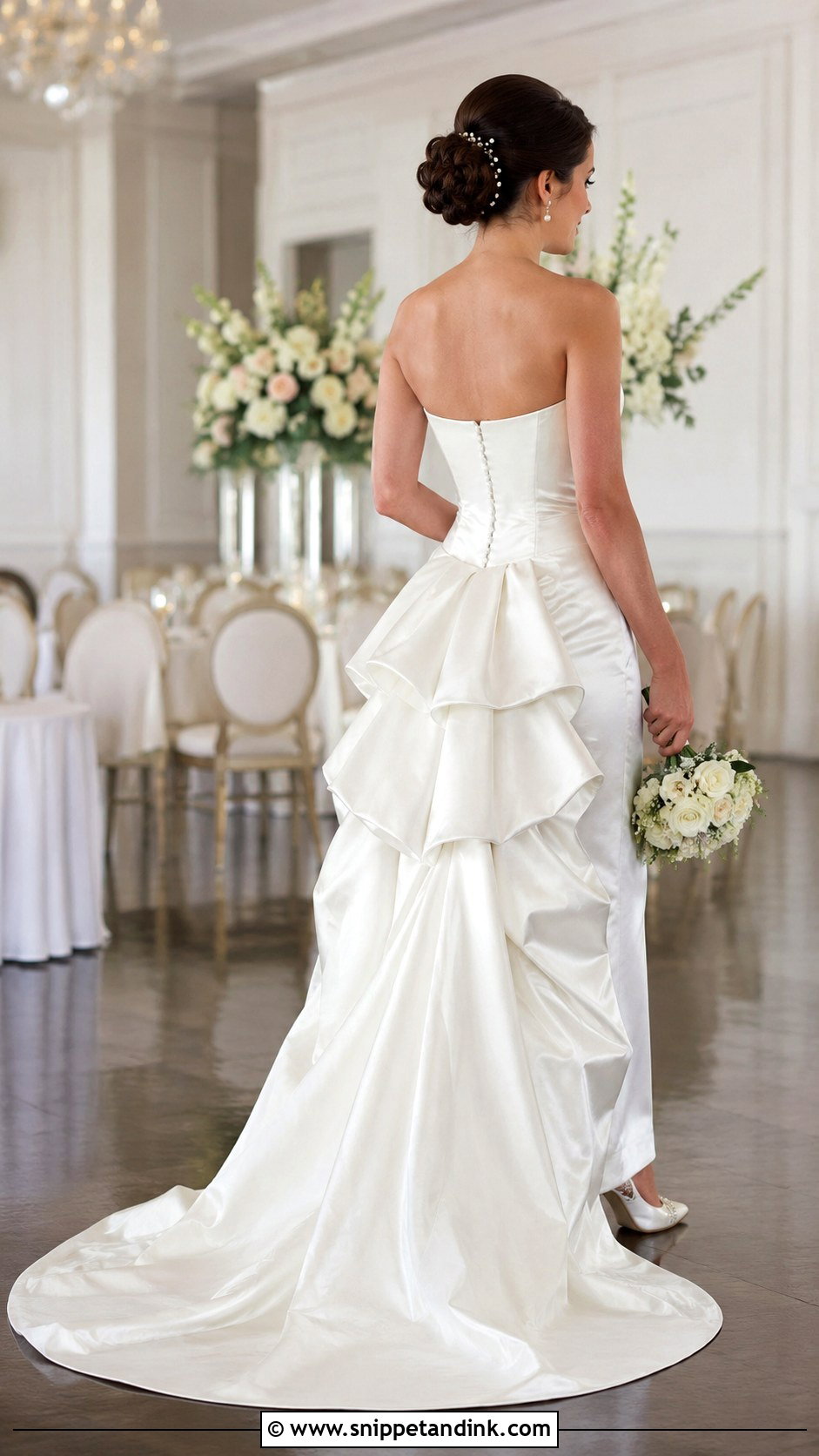 Double French Wedding Dress Bustle - Snippet and Ink - 20 DIY Wedding Dress Bustle Ideas