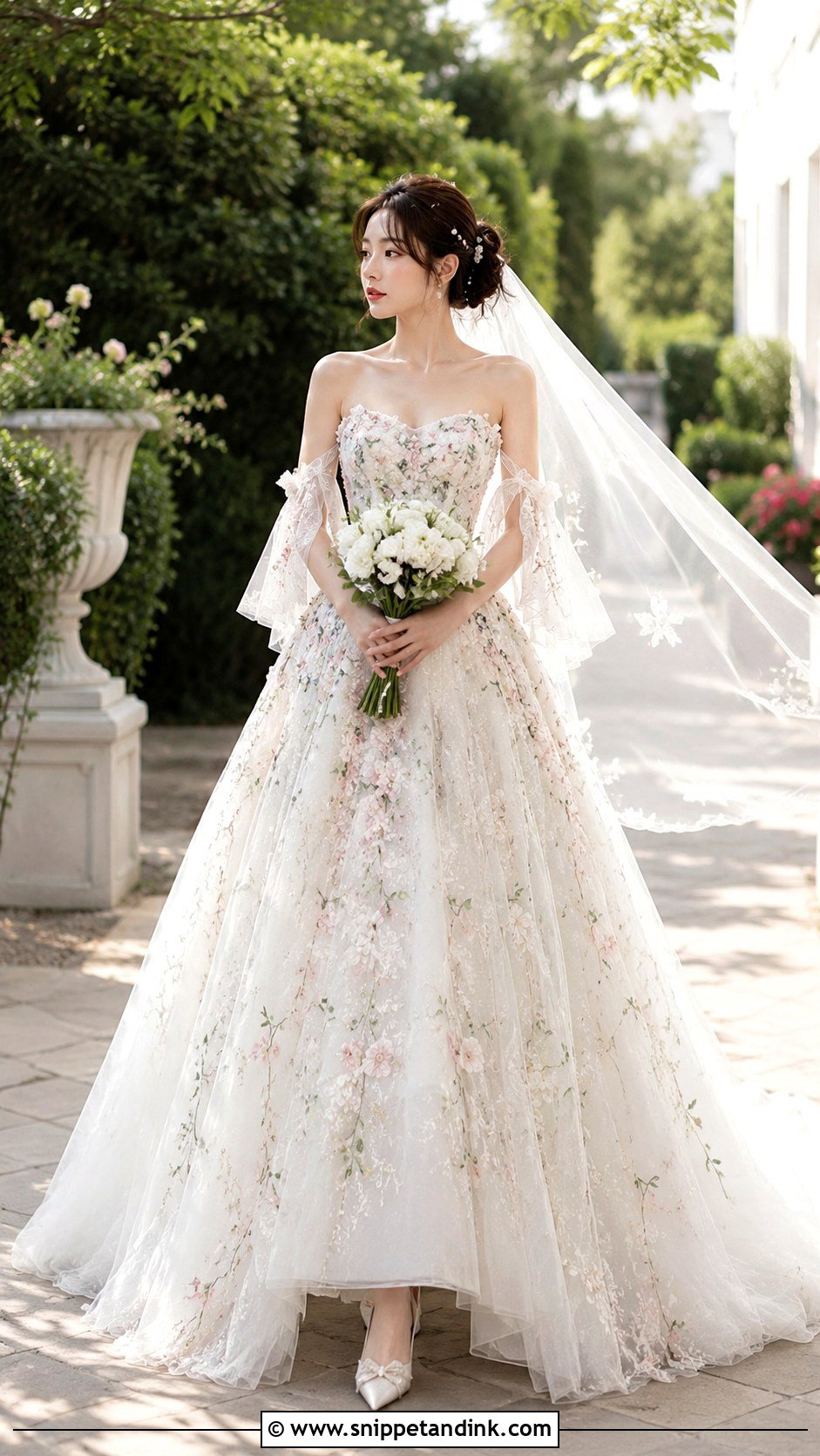 Douyin Floral Applique Wedding Dress - Snippet and Ink - 25 Douyin Wedding Dress Ideas