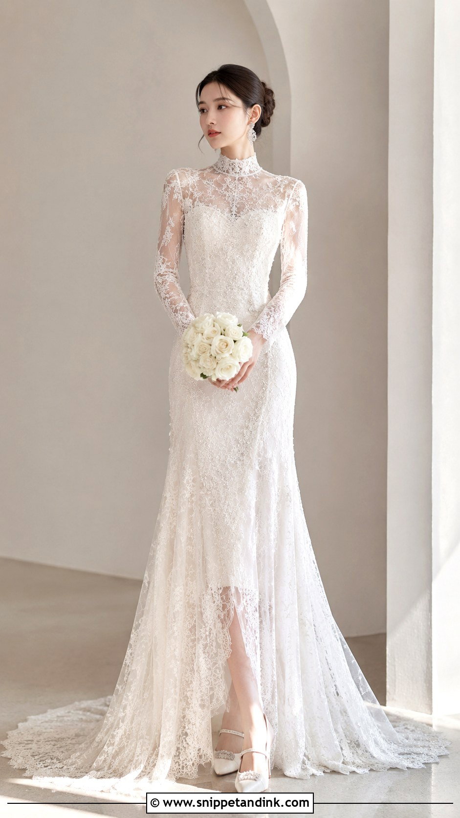Douyin High Neck Wedding Dress - Snippet and Ink - 25 Douyin Wedding Dress Ideas