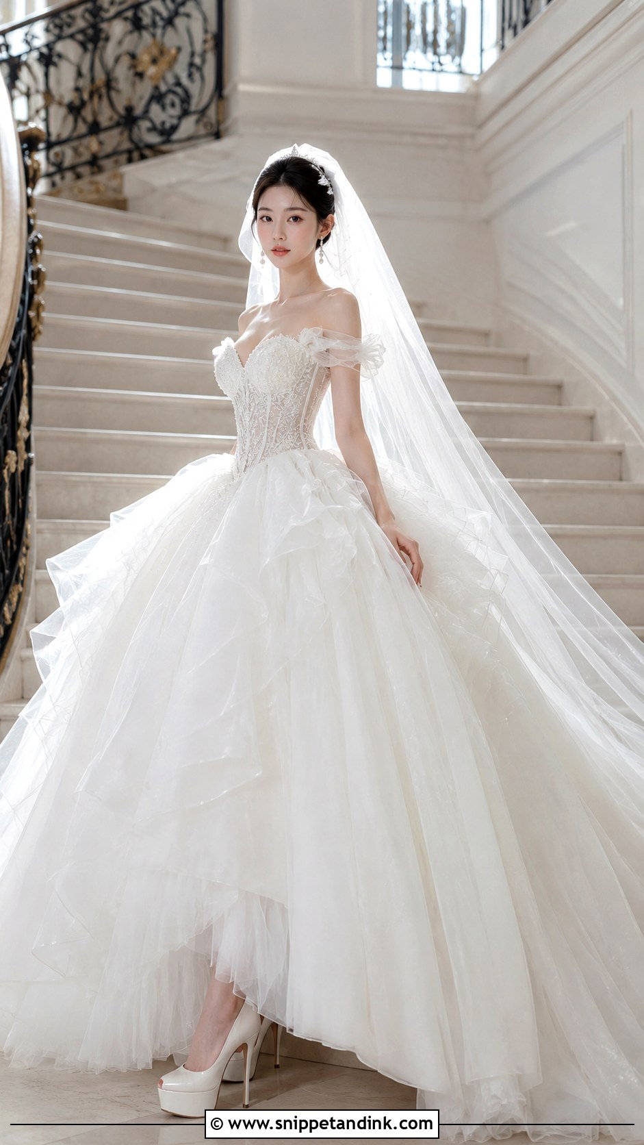 Douyin White Ball Gown Wedding Dress - Snippet and Ink - 25 Douyin Wedding Dress Ideas