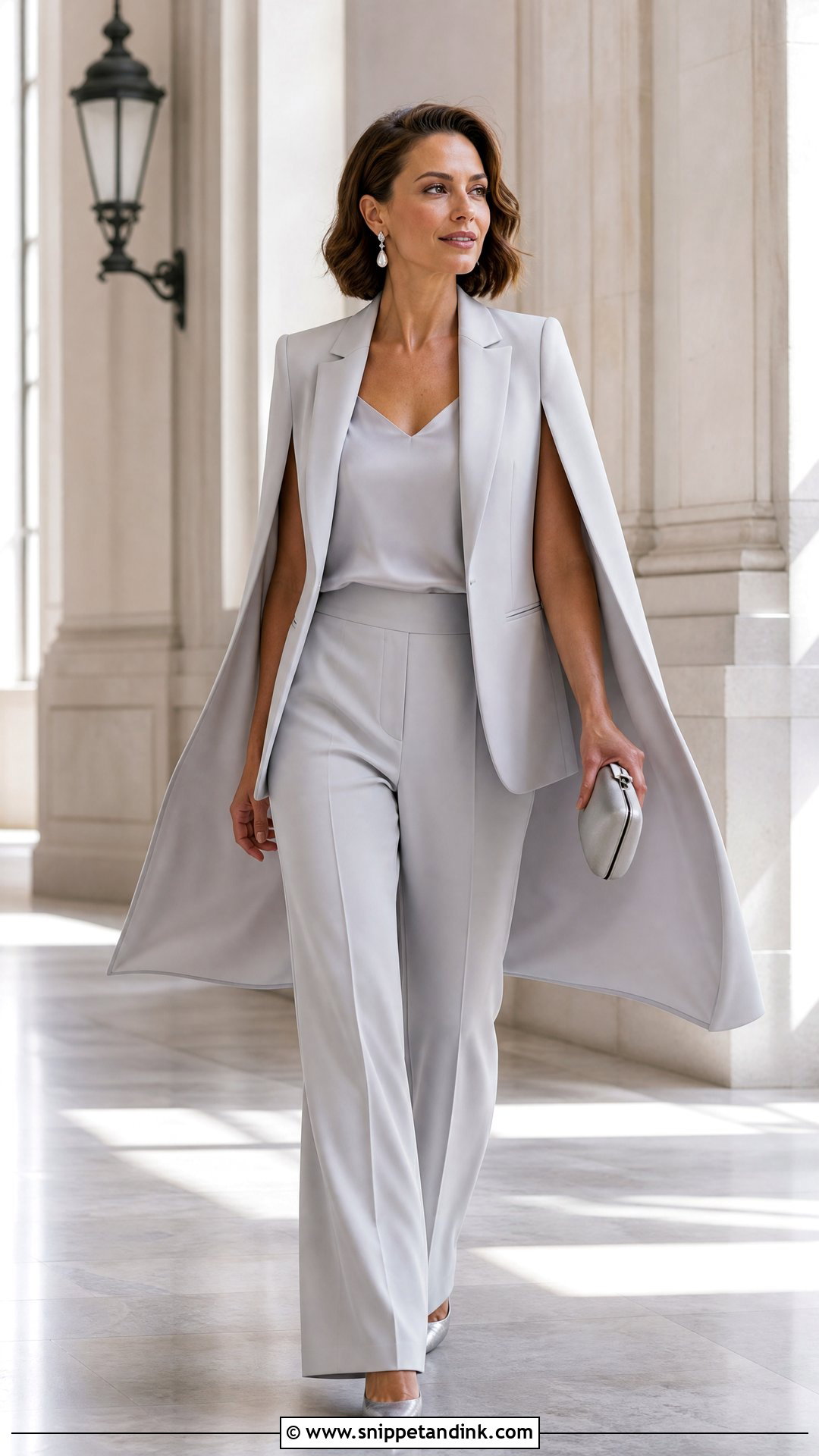 Dove Gray Cape Wedding Suit - Snippet and Ink - 20 Old Money Wedding Suit Ideas