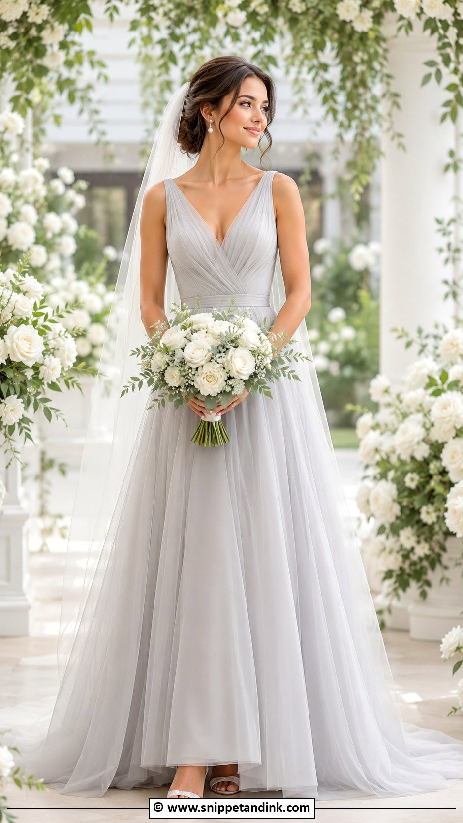 Dove Grey Wedding Dress - Snippet and Ink - 30 Grey Wedding Dress Ideas