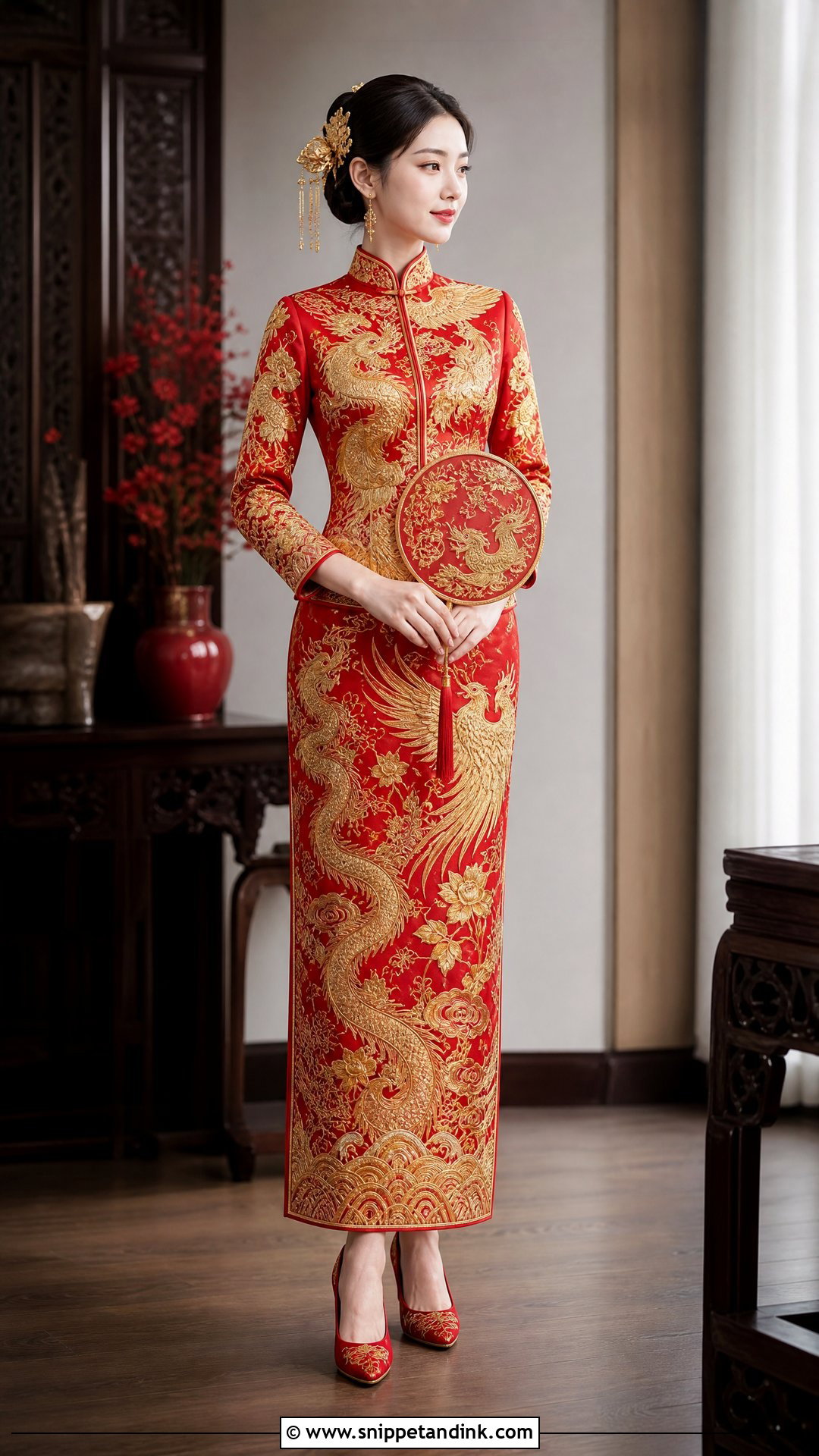 Dragon And Phoenix Qipao Wedding Dress - Snippet and Ink - 20 Qipao Wedding Dress Ideas