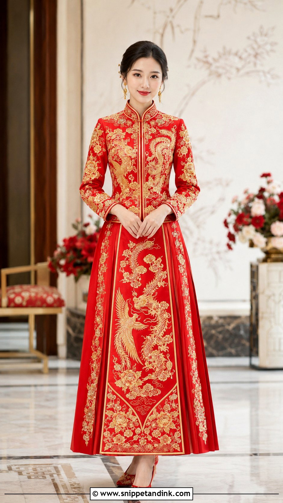 Dragon And Phoenix Qun Kwa Wedding Dress - Snippet and Ink - 25 Traditional Chinese Wedding Dress Ideas
