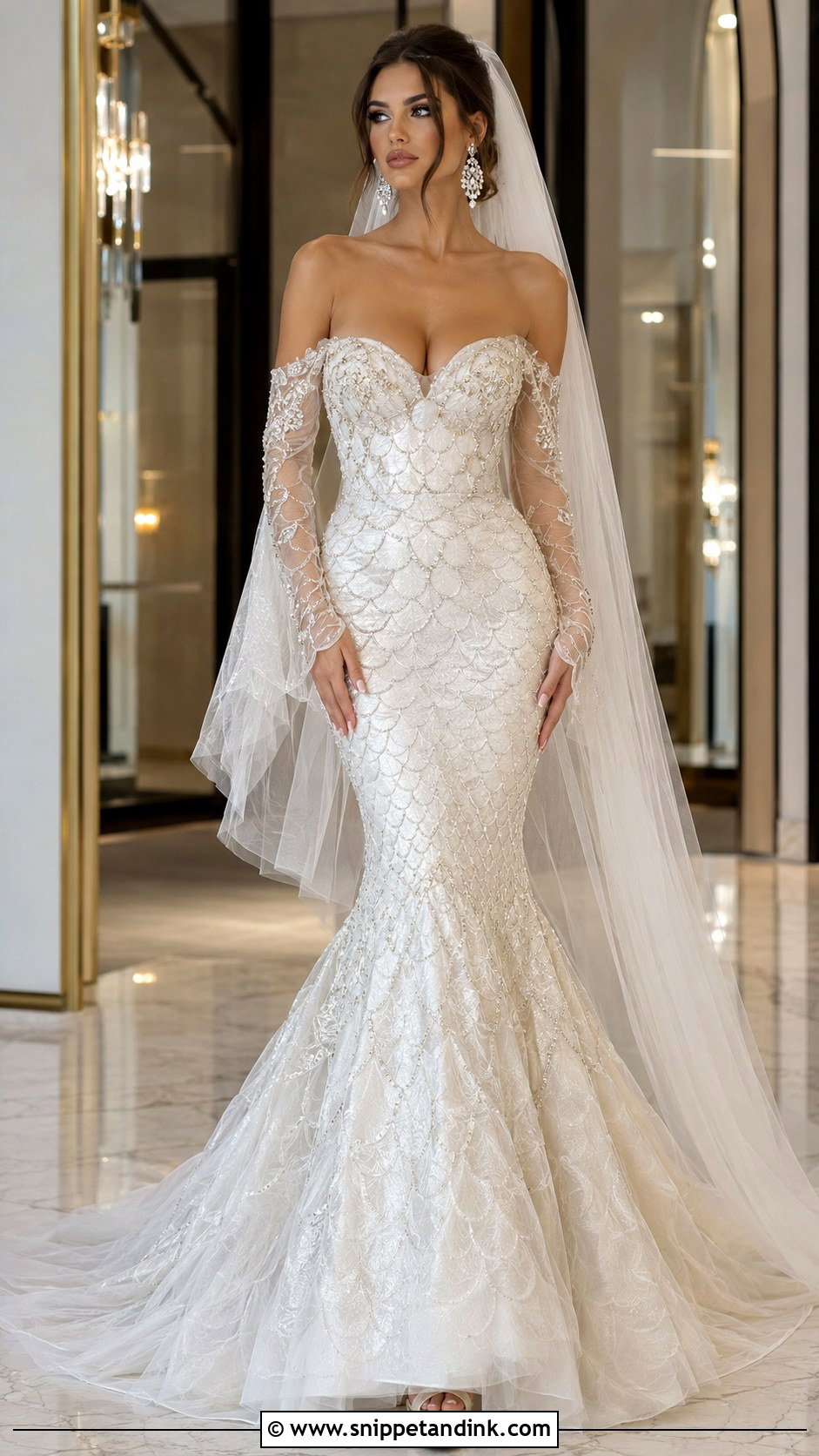 Dragon Scale Mermaid Wedding Dress - Snippet and Ink - 20 Dragon Wedding Dress Ideas