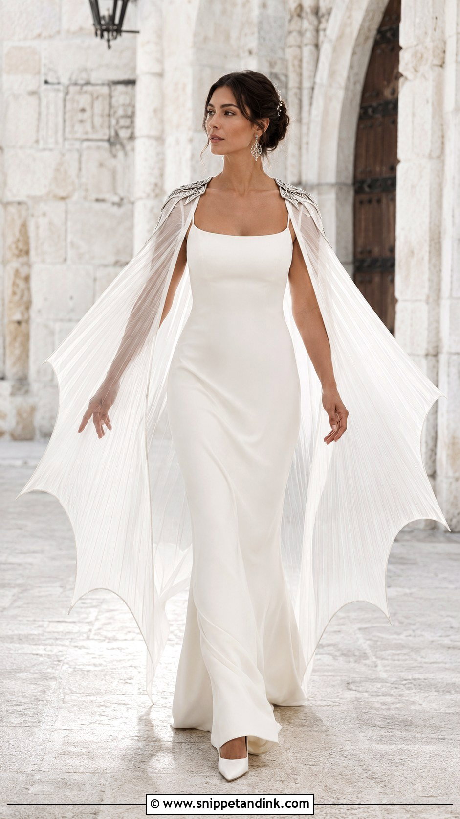 Dragon Wing Cape Wedding Dress - Snippet and Ink - 20 Dragon Wedding Dress Ideas