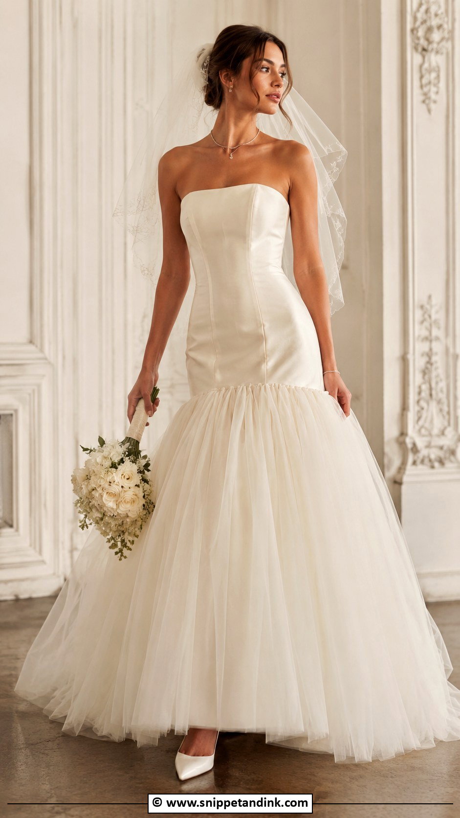 Dramatic Drop Waist Wedding Dress - Snippet and Ink - 30 Dramatic Wedding Dress Ideas