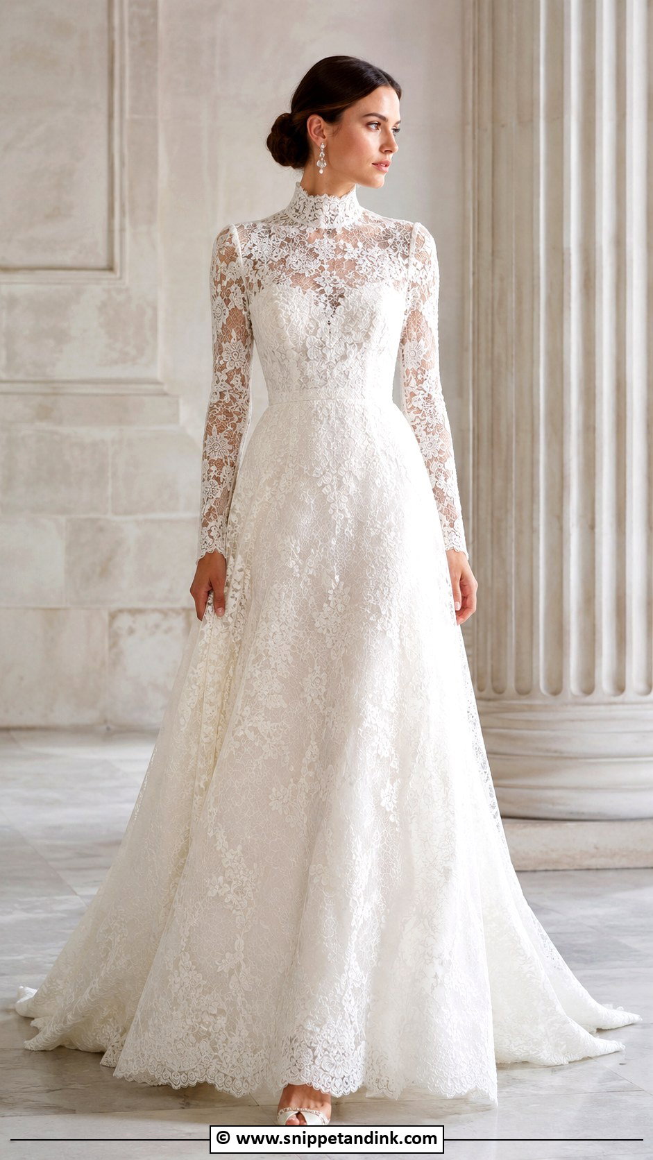 Dramatic High Neck Wedding Dress - Snippet and Ink - 30 Dramatic Wedding Dress Ideas