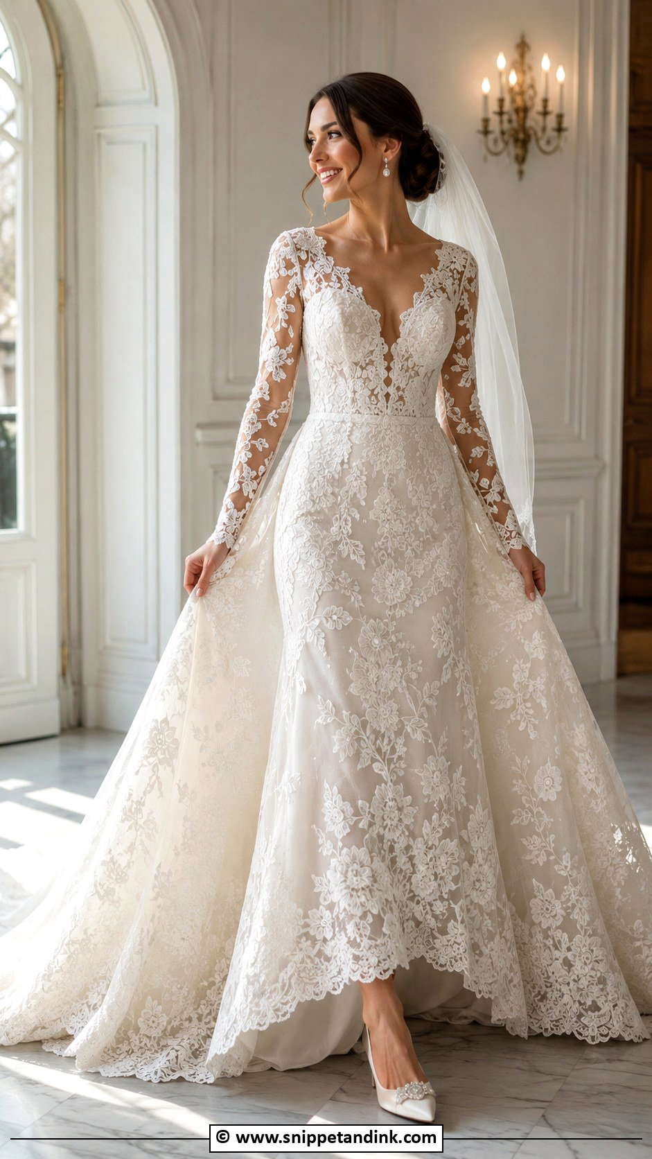 Dramatic Lace Wedding Dress - Snippet and Ink - 30 Dramatic Wedding Dress Ideas