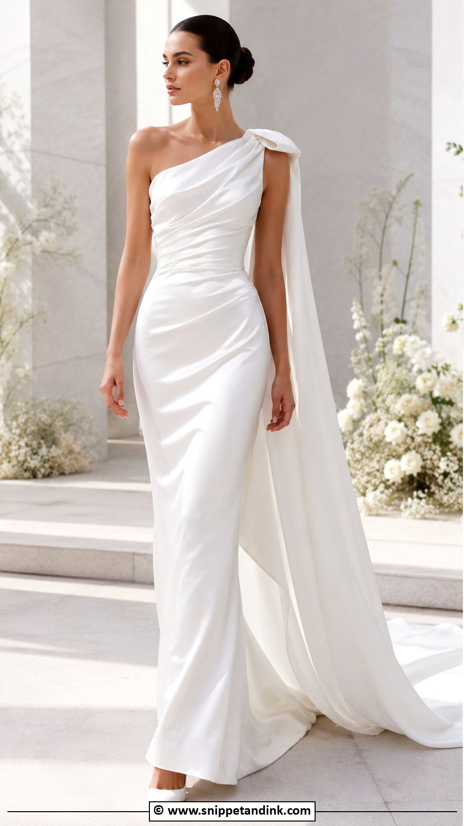 Dramatic One Shoulder Wedding Dress - Snippet and Ink - 30 Dramatic Wedding Dress Ideas