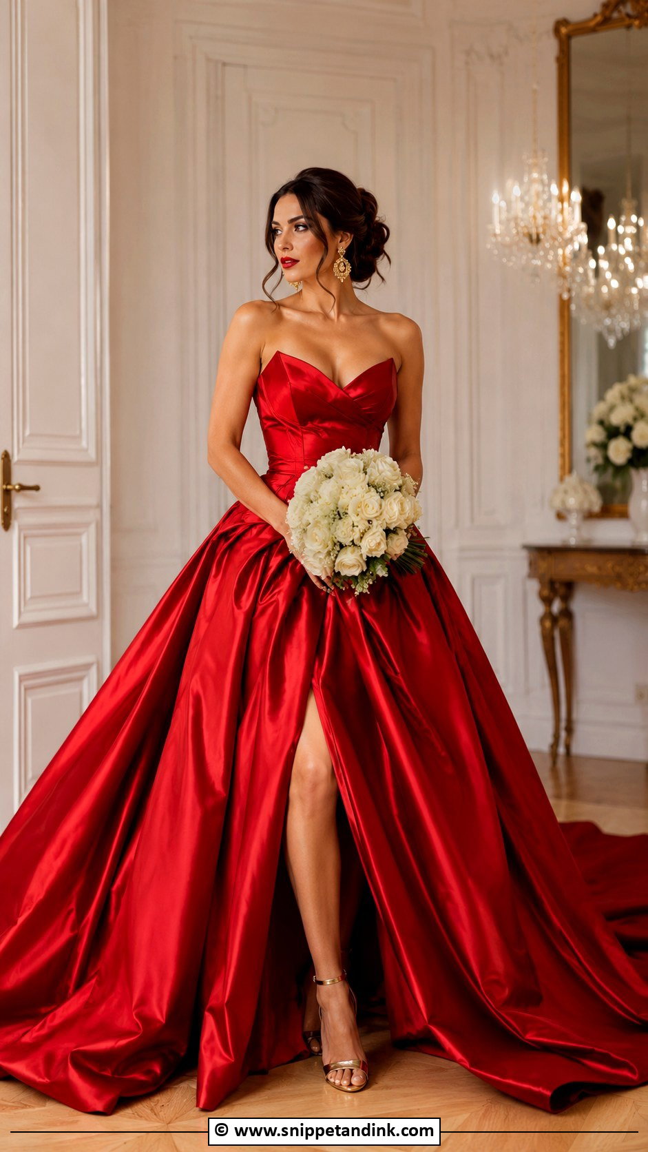 Dramatic Red Wedding Dress - Snippet and Ink - 30 Dramatic Wedding Dress Ideas