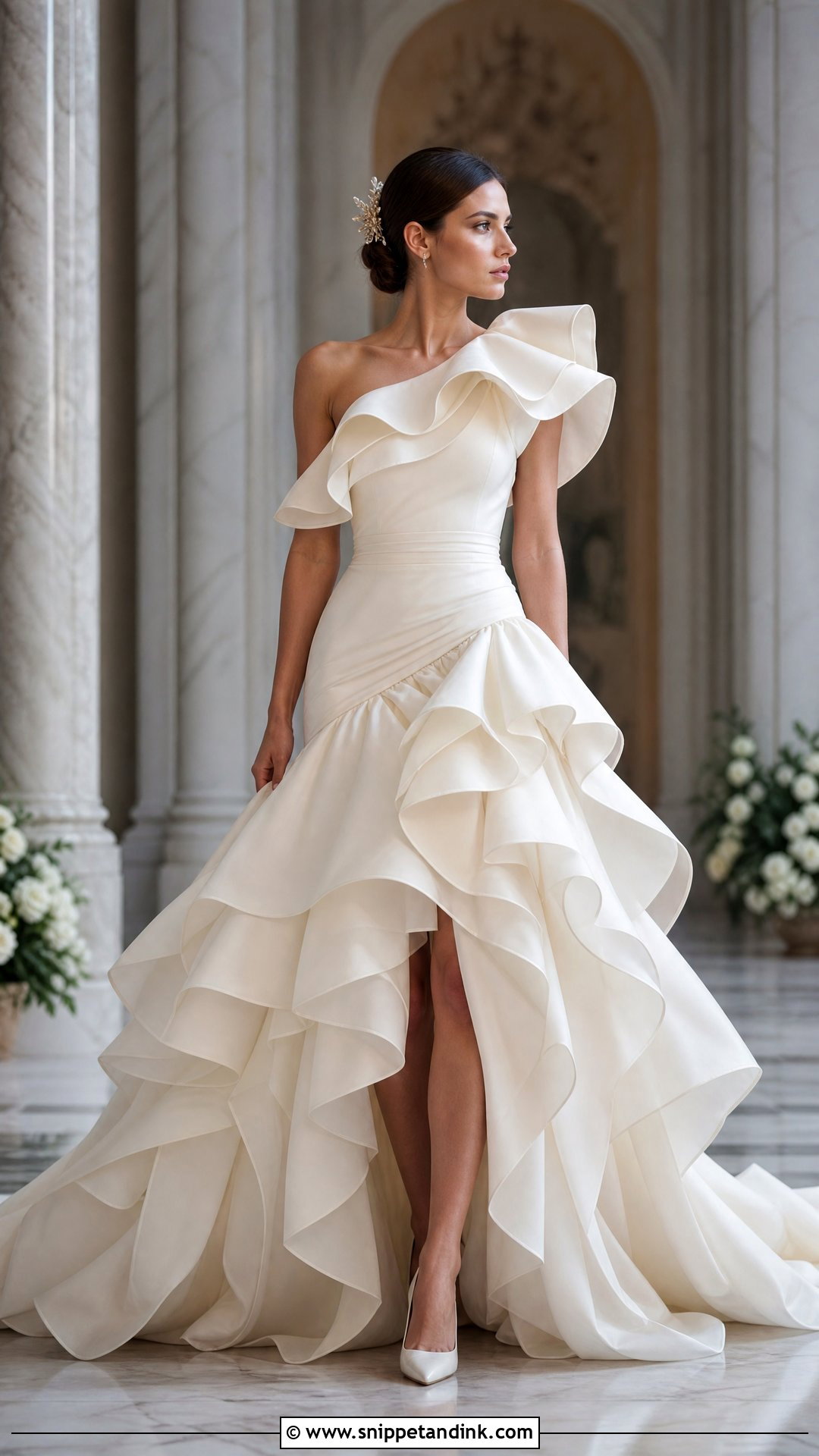 Dramatic Ruffle Wedding Dress - Snippet and Ink - 25 Runway Wedding Dress Ideas