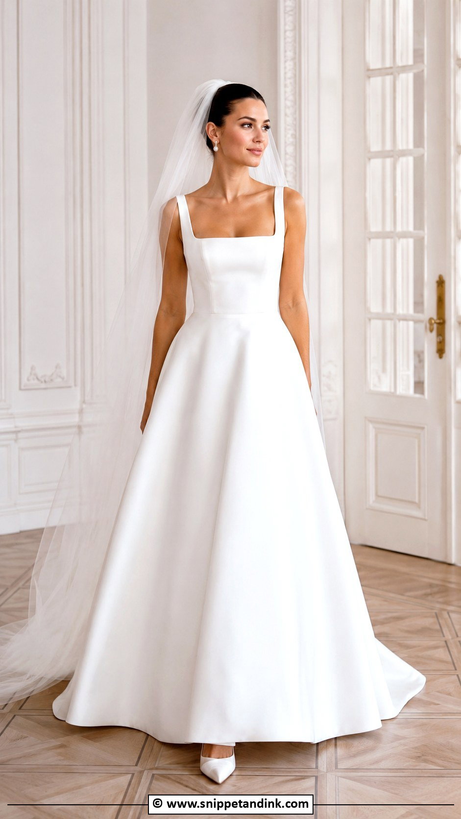 Dramatic Square Neck Wedding Dress - Snippet and Ink - 30 Dramatic Wedding Dress Ideas
