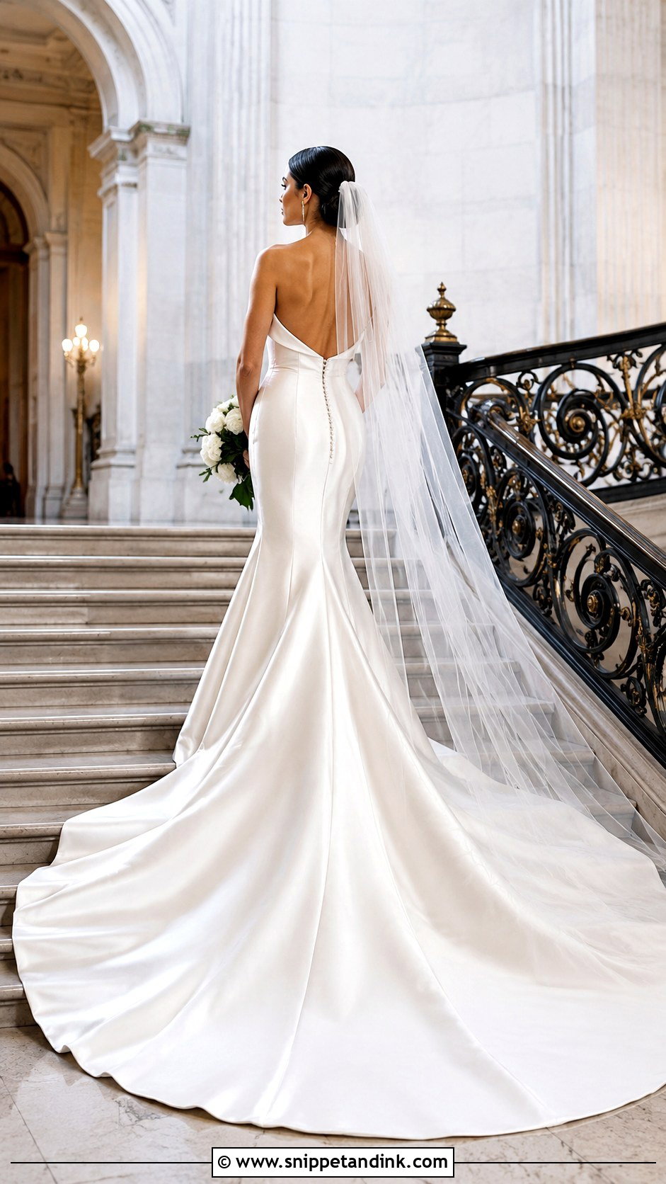 Dramatic Train Siren Wedding Dress - Snippet and Ink - 30 Siren Wedding Dress Ideas