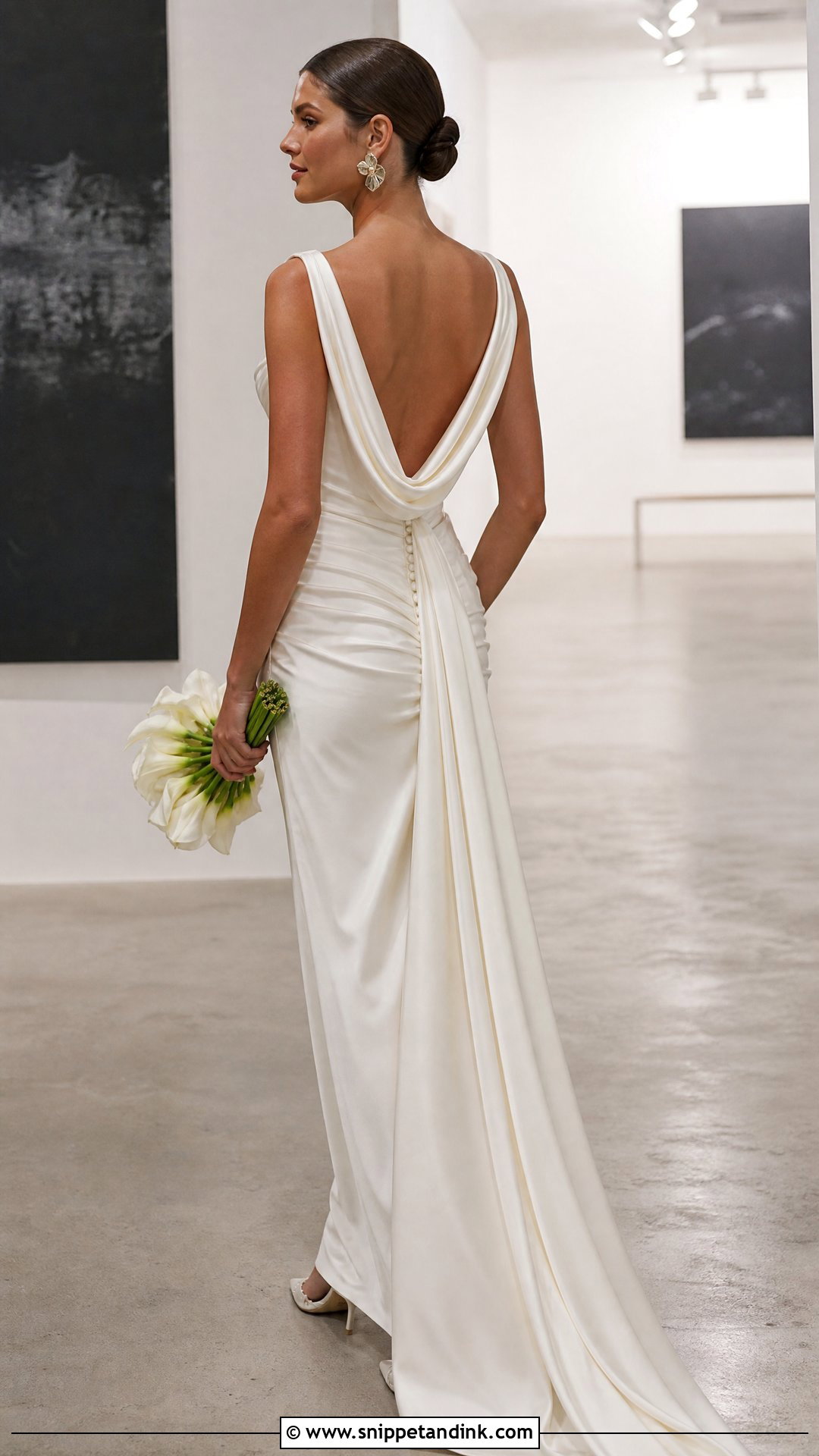 Draped Back Wedding Dress - Snippet and Ink - 20 Wedding Dress Back Detail Ideas