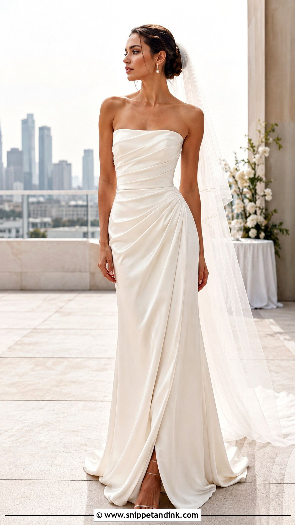 Draped Bandeau Wedding Dress - Snippet and Ink - 20 Bandeau Wedding Dress Ideas