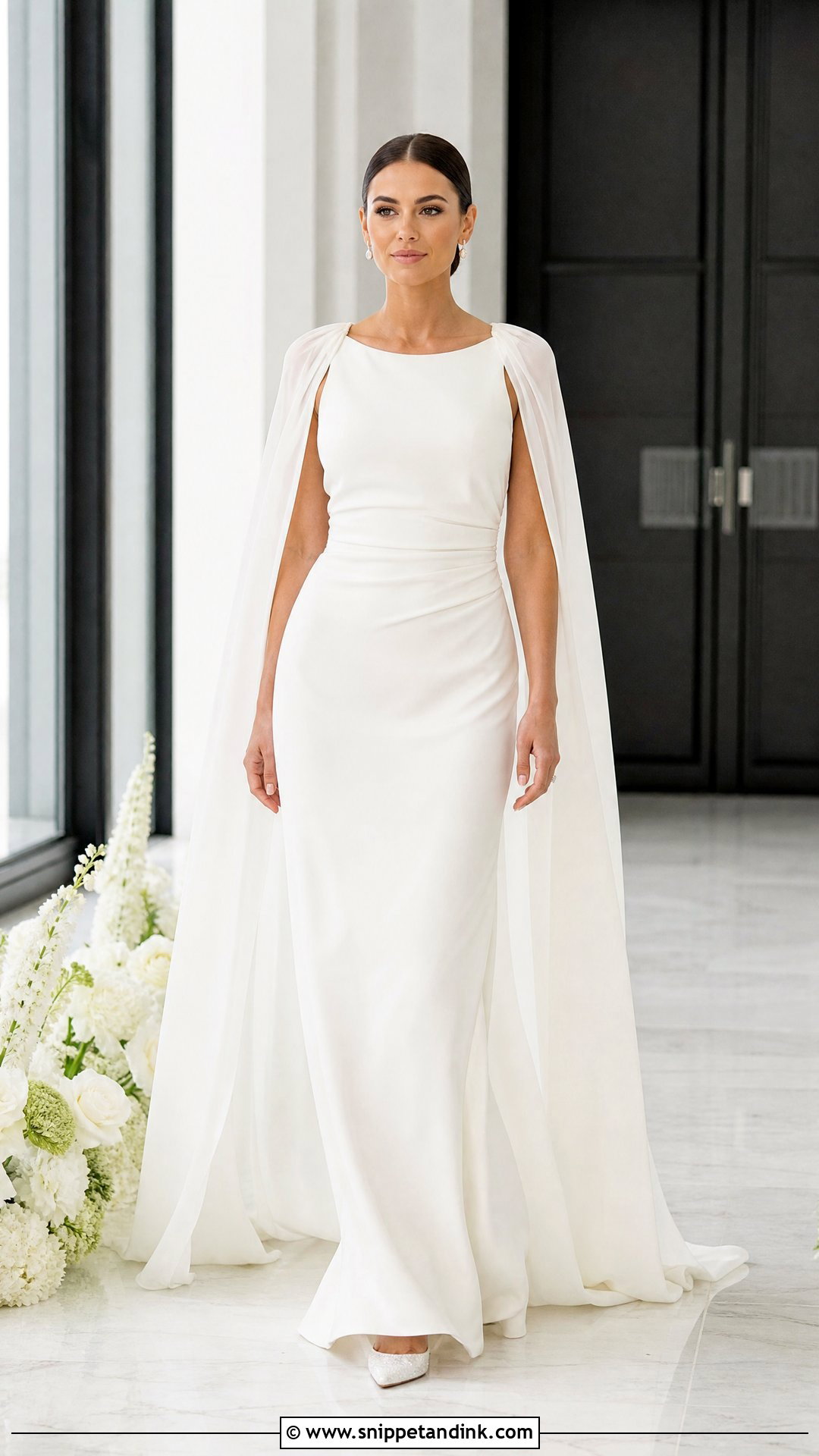 Draped Cape Wedding Dress - Snippet and Ink - 25 Draped Wedding Dress Ideas