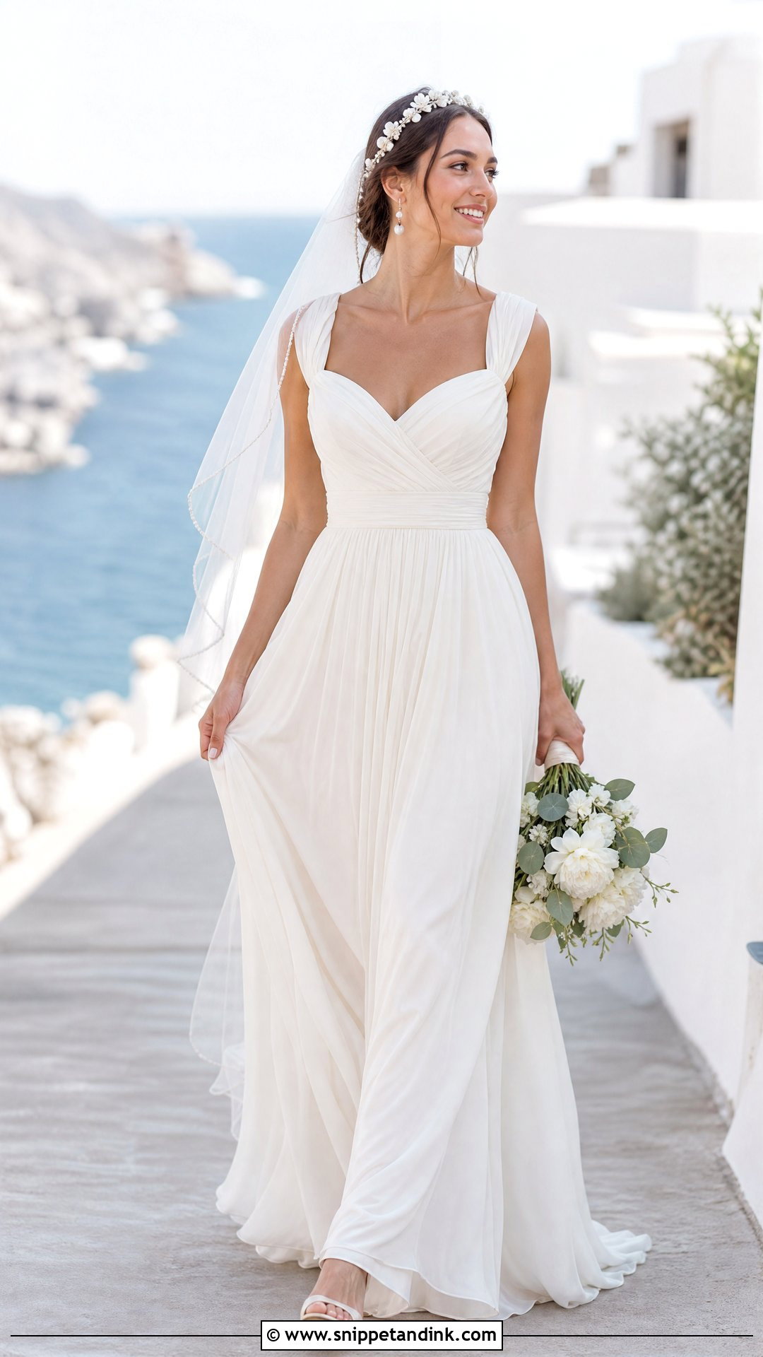 Draped Chiffon Wedding Dress - Snippet and Ink - 20 Feminine Wedding Dress Ideas