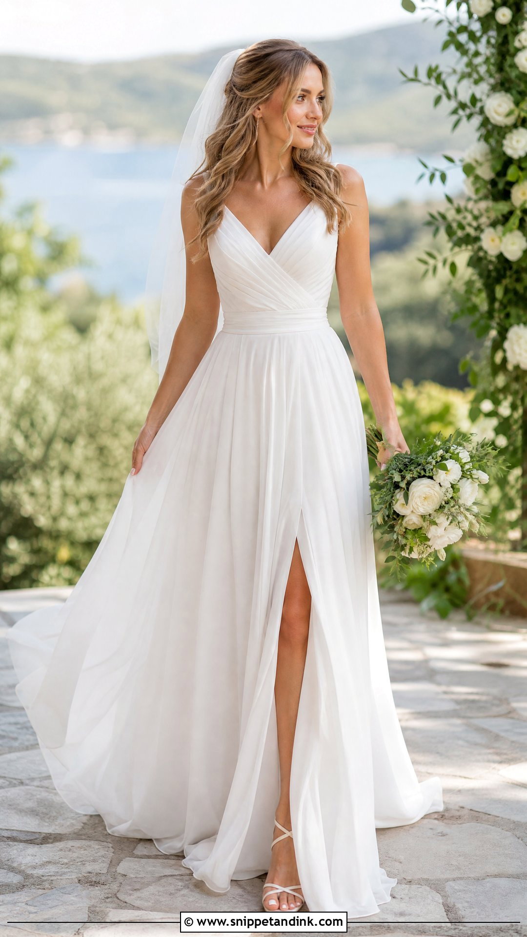 Draped Chiffon Wedding Dress - Snippet and Ink - 25 Draped Wedding Dress Ideas