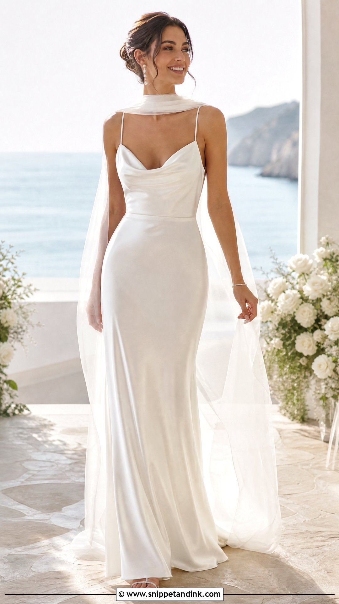 Draped Cowl Neck Bridal Dress - Snippet and Ink - 20 Unique Bridal Dresses
