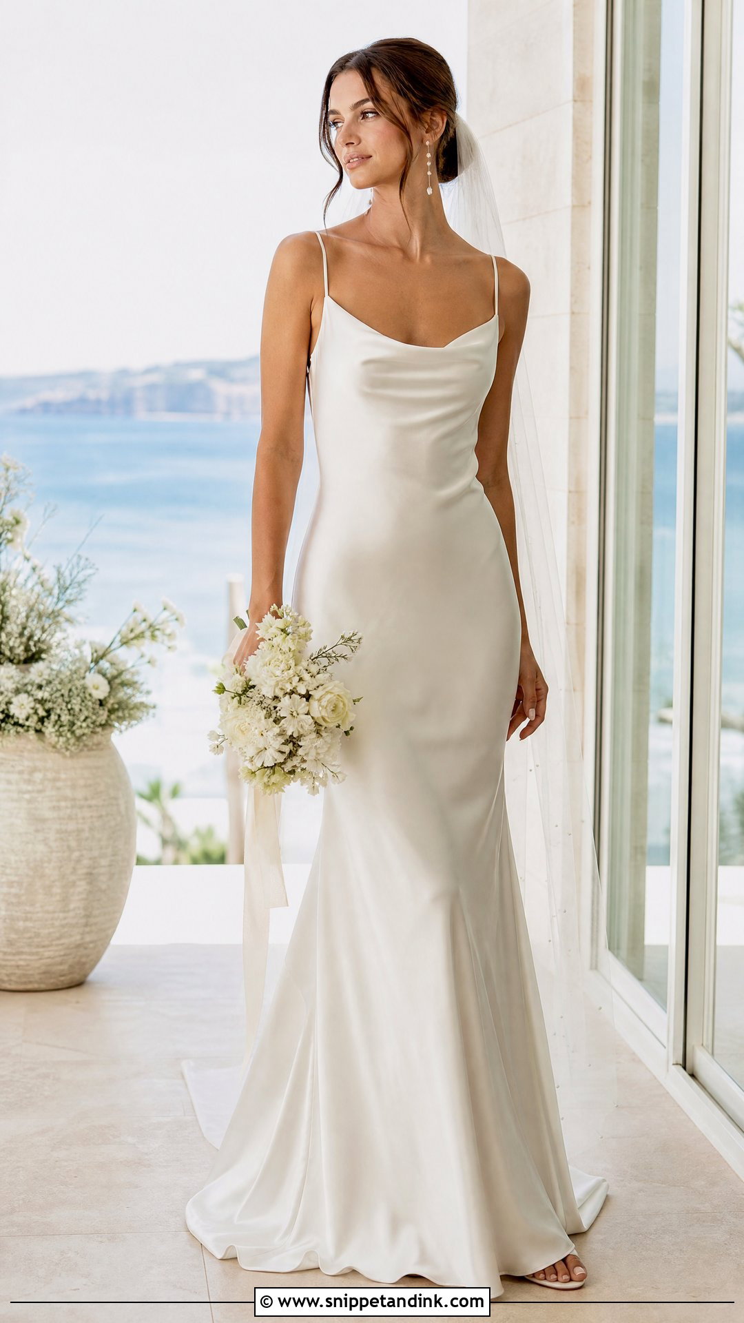 Draped Cowl Neck Wedding Dress - Snippet and Ink - 20 Elegant Wedding Dress Inspo Ideas