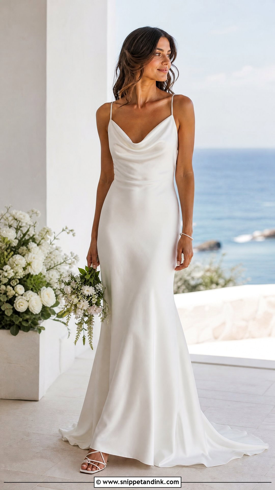 Draped Cowl Neck Wedding Dress - Snippet and Ink - 25 Draped Wedding Dress Ideas