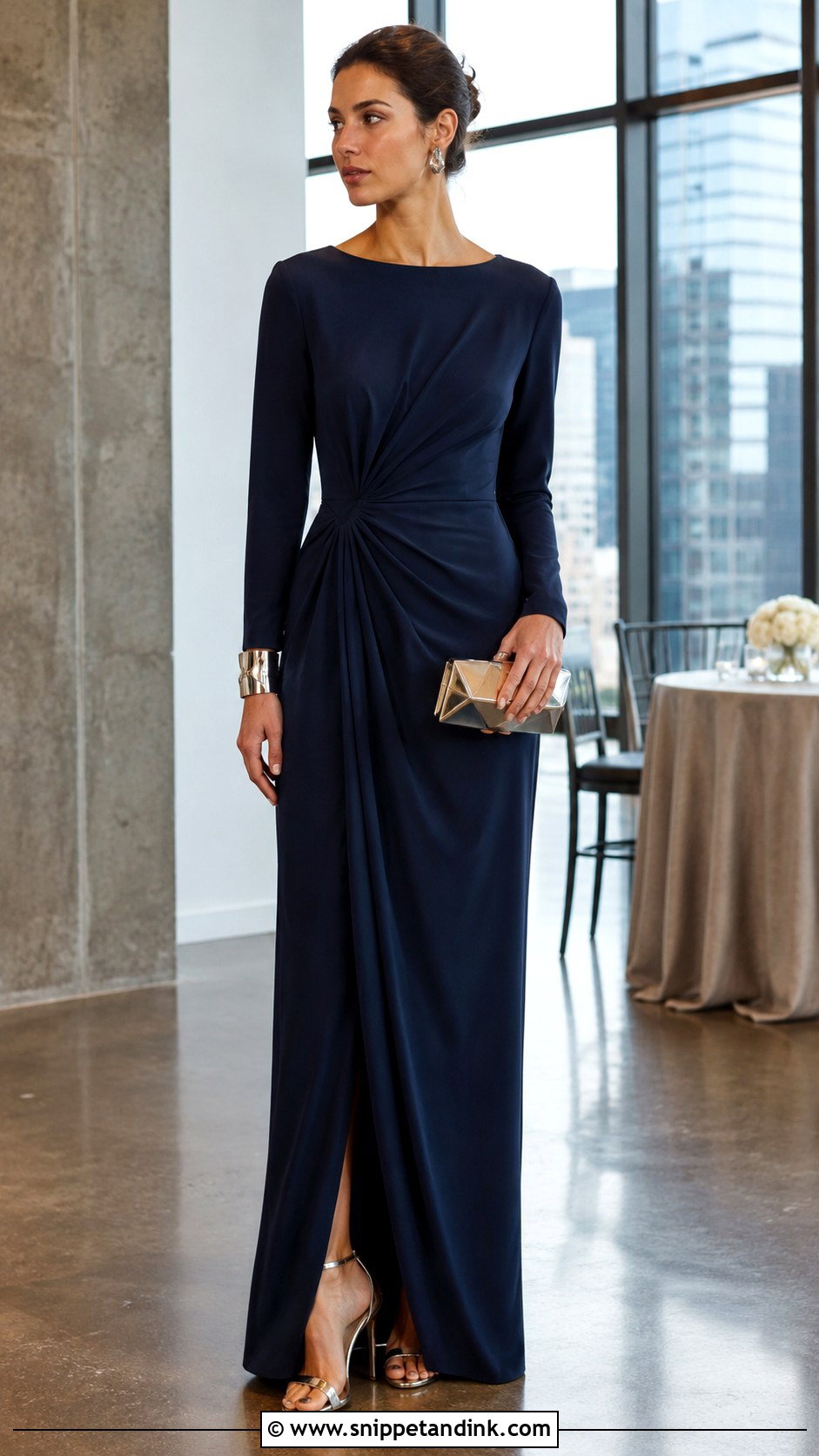 Draped Crepe Gown Fancy Dress for Wedding - Snippet and Ink - 20 Fancy Dress for Wedding Ideas