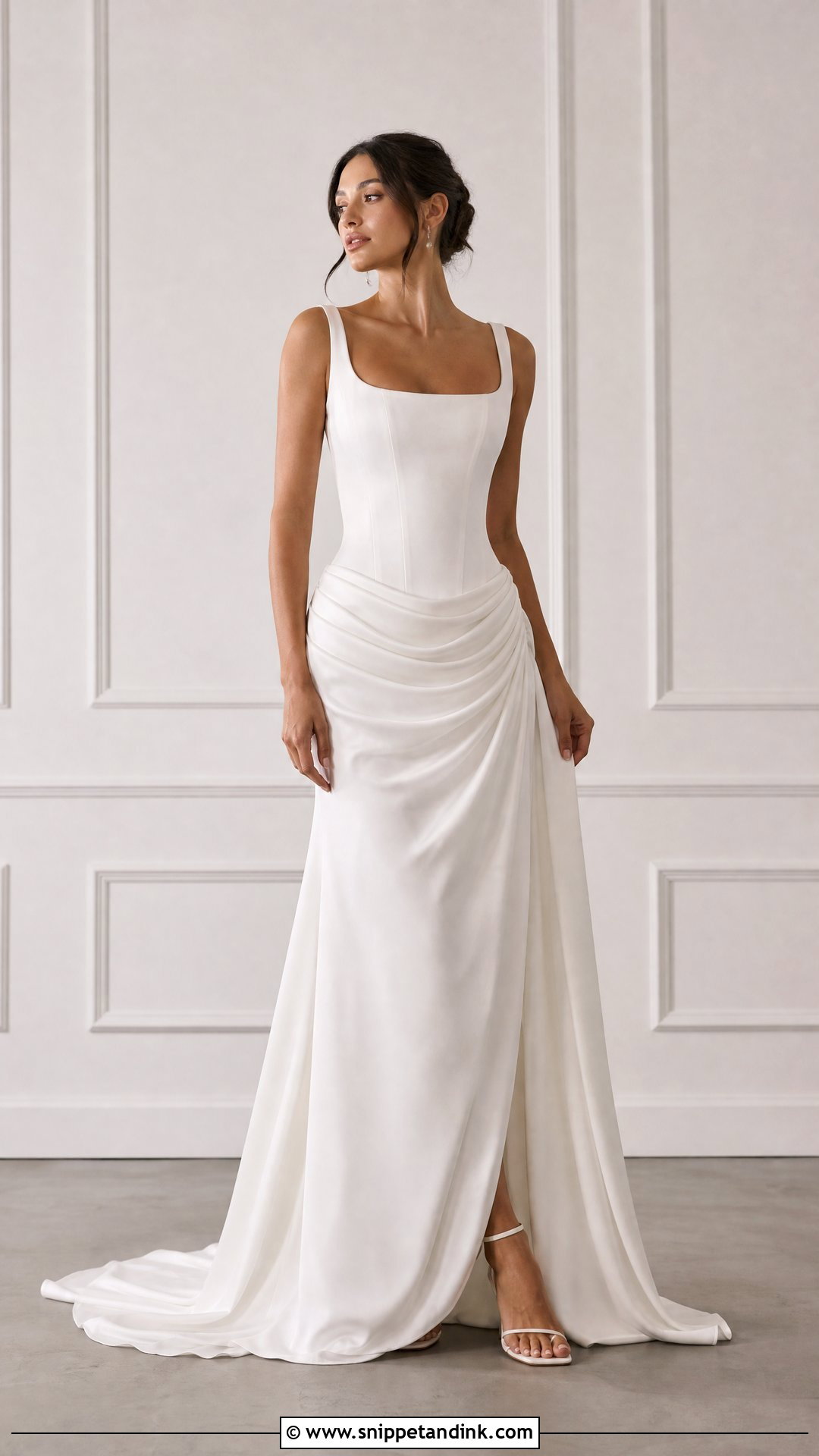 Draped Drop Waist Wedding Dress - Snippet and Ink - 25 Draped Wedding Dress Ideas