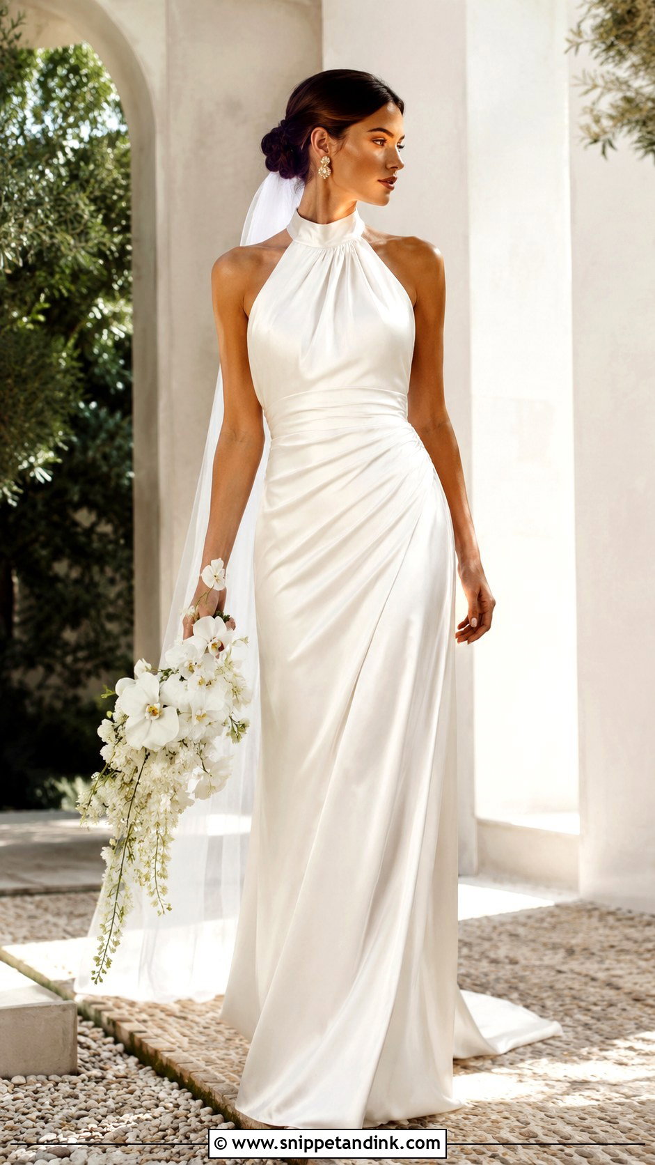 Draped Halter Neck Wedding Gown - Snippet and Ink - 20 Halter Neck Wedding Gown Ideas