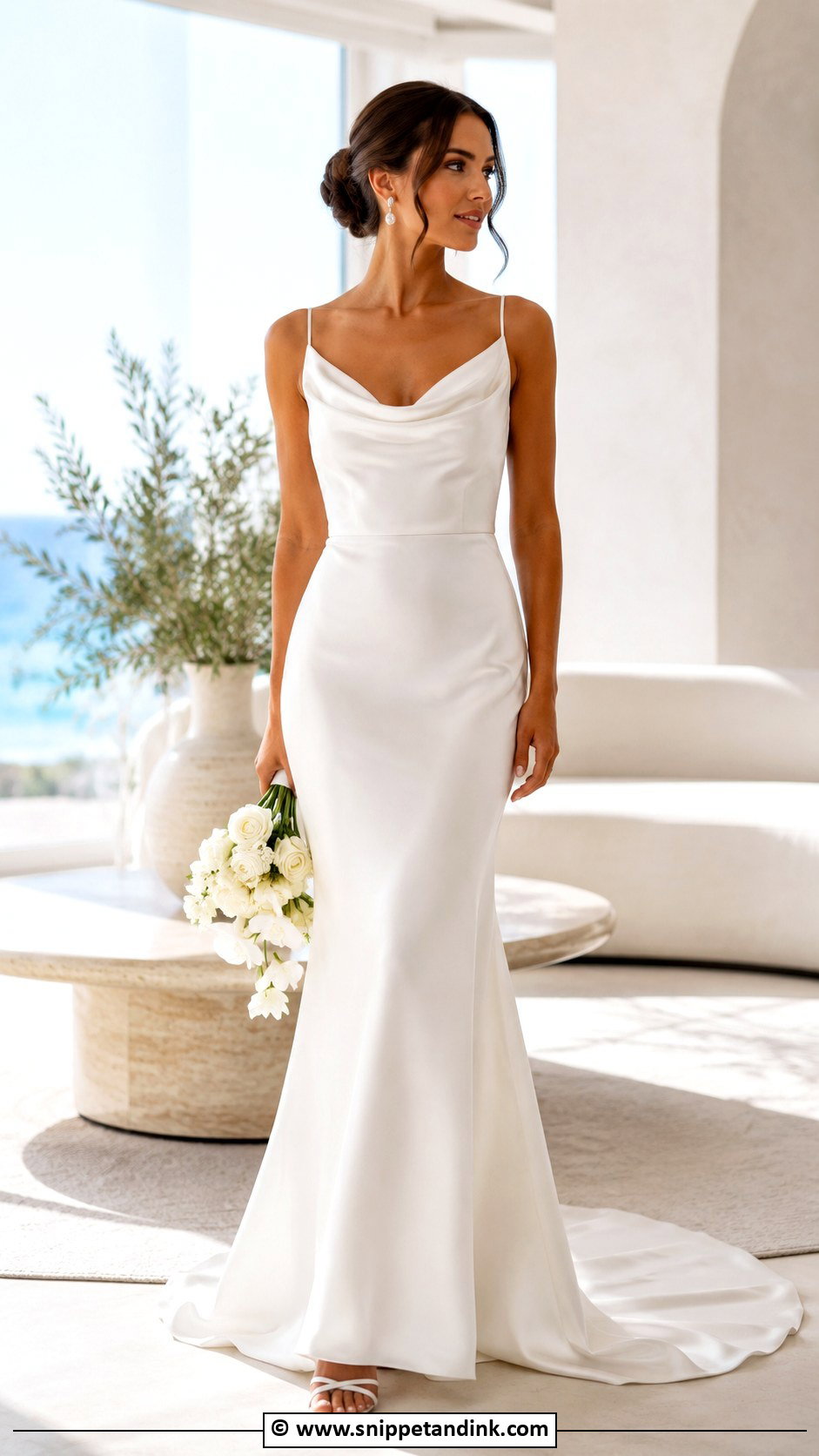 Draped Neck Wedding Dress - Snippet and Ink - 30 Timeless Elegant Wedding Dress Ideas