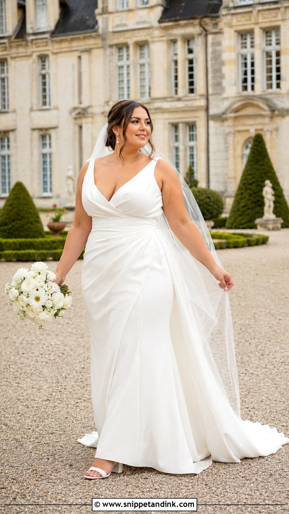 Draped Plus Size French Wedding Dress - Snippet and Ink - 20 French Wedding Dresses