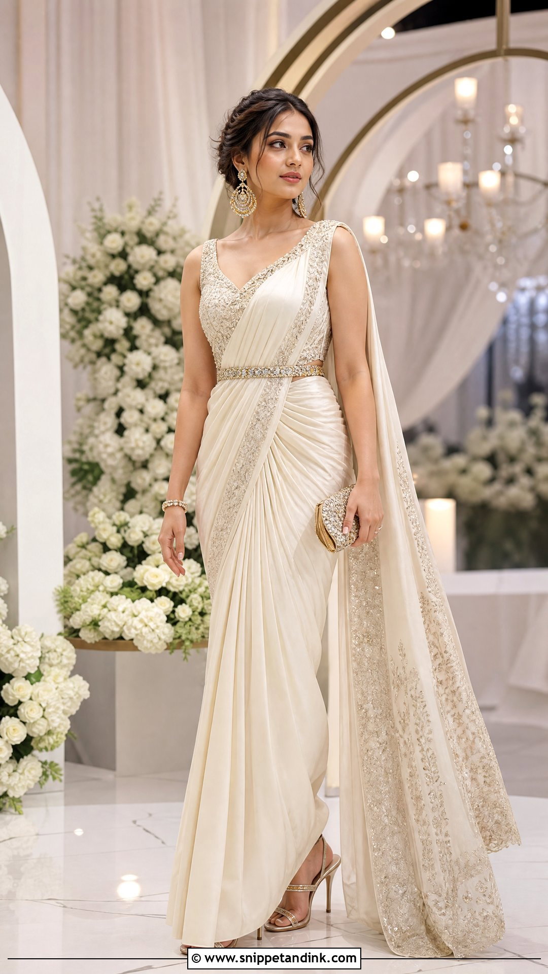Draped Saree Bridal Gown - Snippet and Ink - 20 Indian Bridal Photos Wedding Dresses