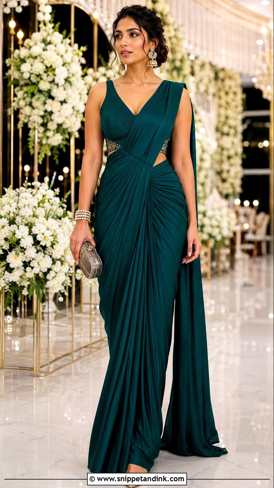 Draped Saree Gown - Snippet and Ink - 20 Latest Gown Designs Indian Wedding