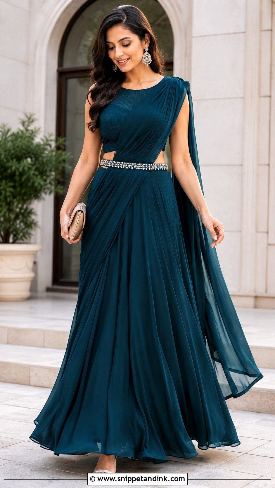 Draped Saree Lengha - Snippet and Ink - 20 Beautiful Lengha Ideas