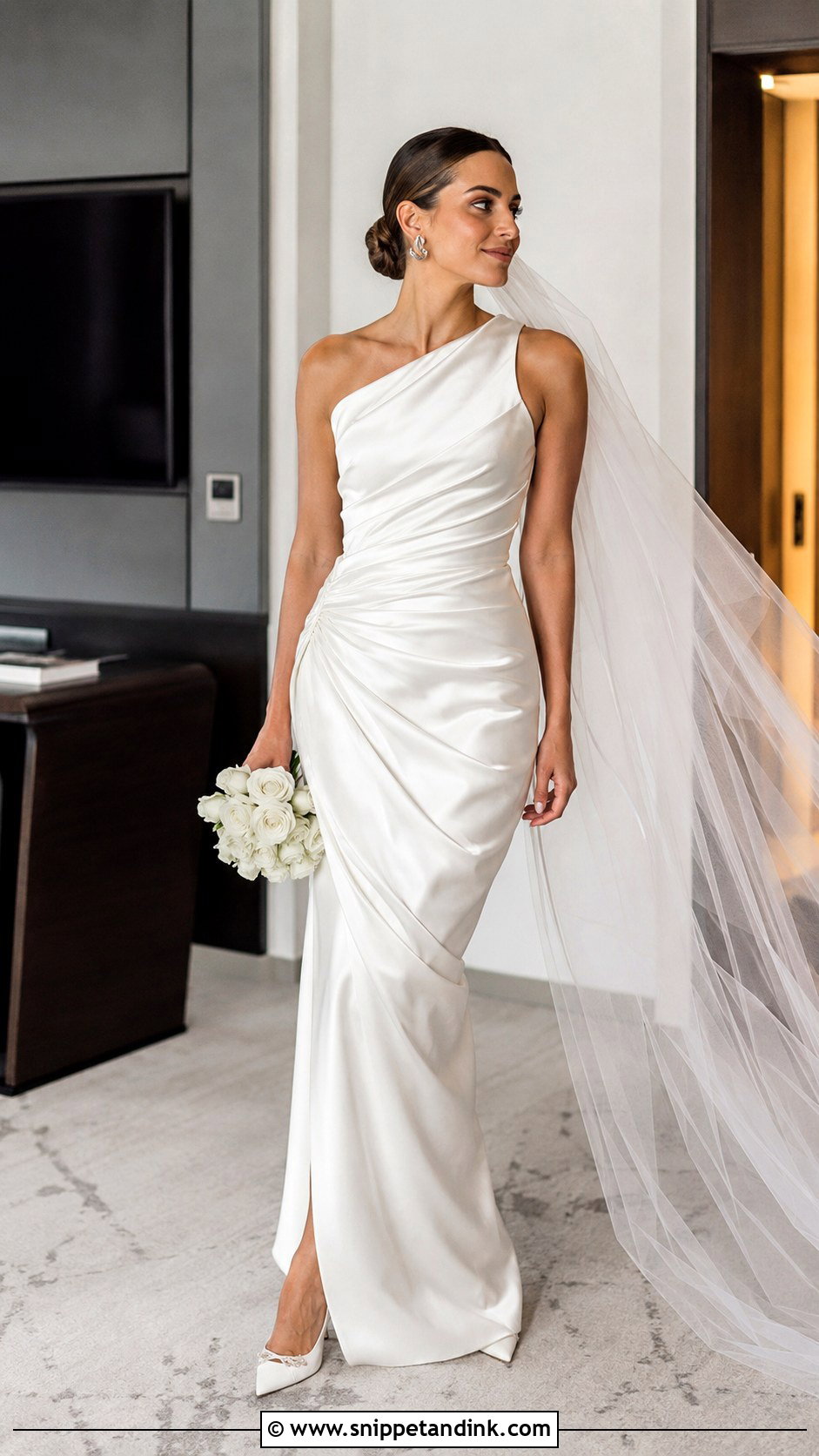 Draped Satin Architectural Wedding Dress - Snippet and Ink - 20 Architectural Wedding Dress Ideas