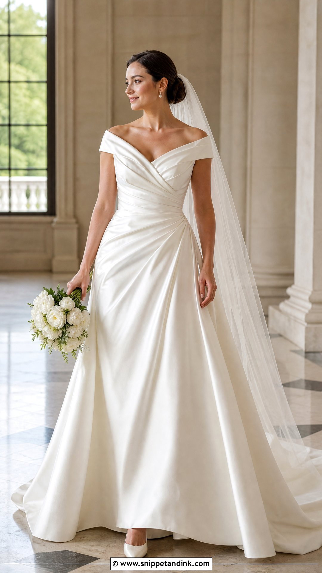 Draped Satin Ball Gown Wedding Dress - Snippet and Ink - 25 Satin Ball Gown Wedding Dress Ideas