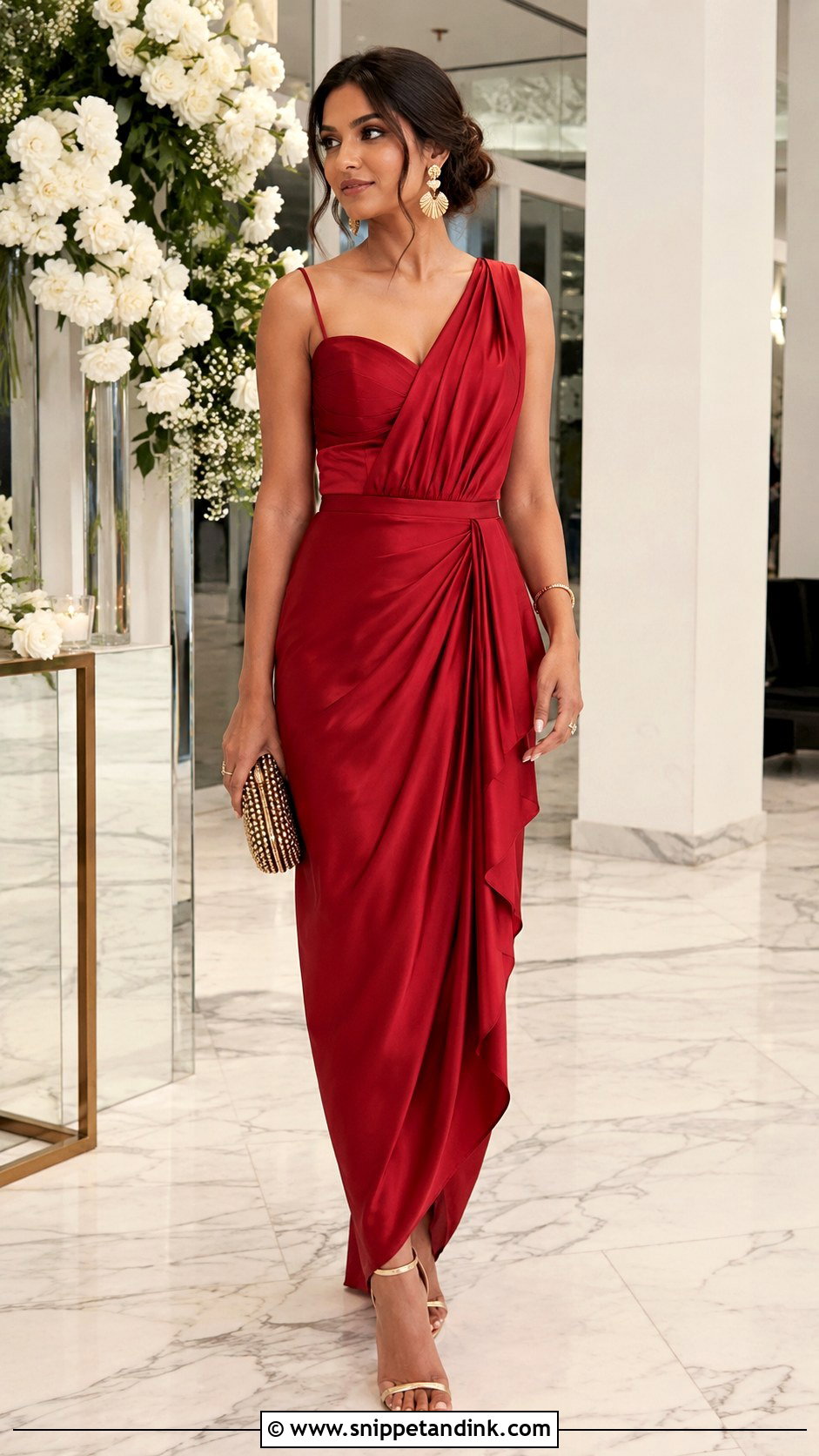 Draped Satin Dhoti Dress - Snippet and Ink - 20 Dhoti Style Dresses for Wedding
