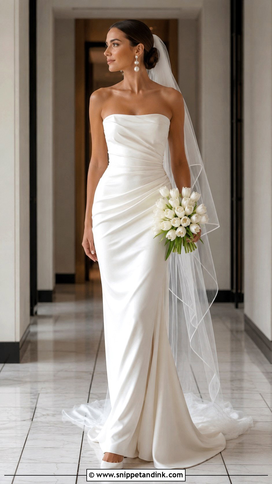 Draped Satin Fitted Wedding Dress - Snippet and Ink - 20 Fitted Elegant Wedding Dresses