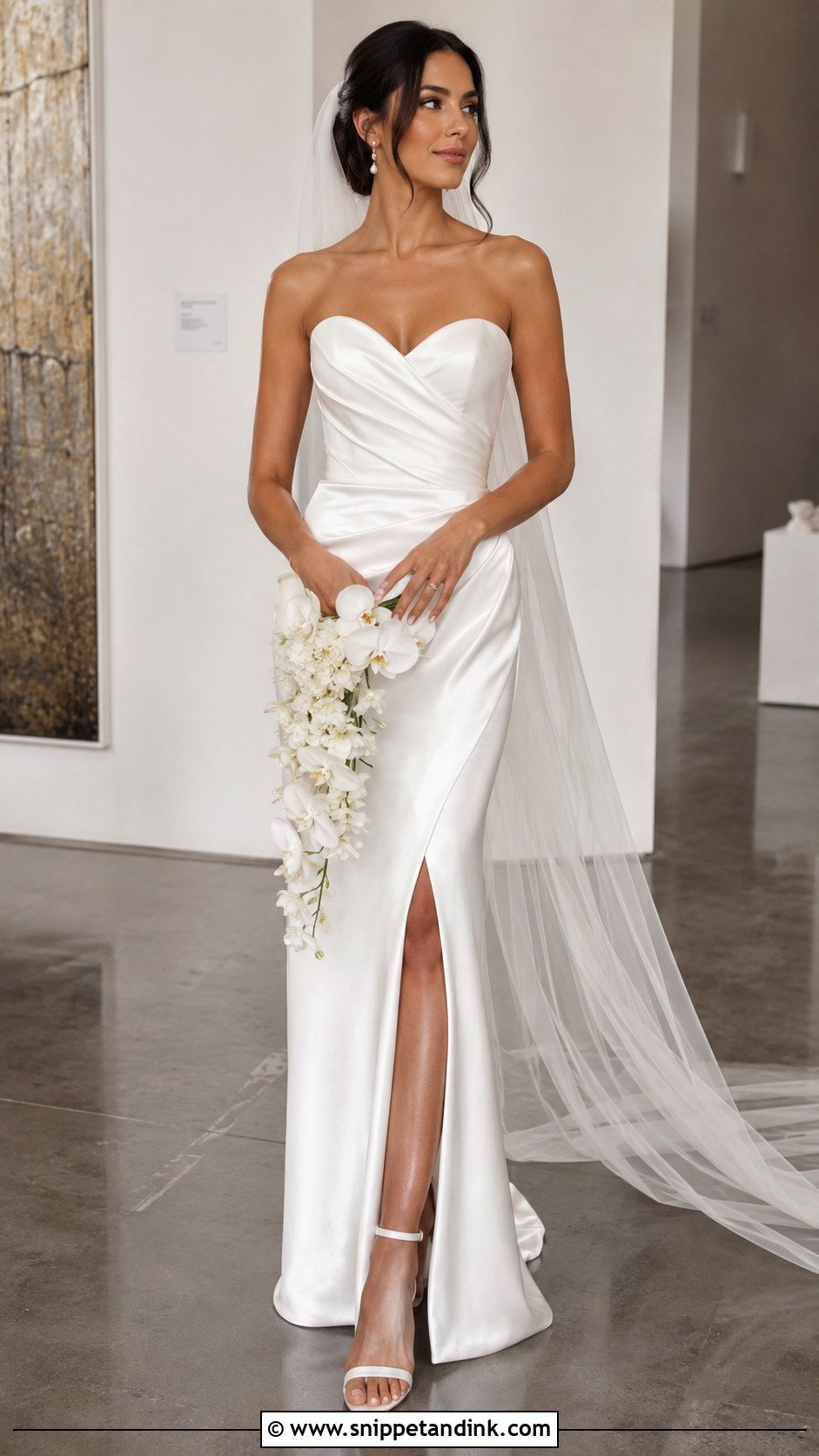 Draped Satin Sweetheart Neckline Wedding Dress - Snippet and Ink - 20 Wedding Dresses Sweetheart Neckline