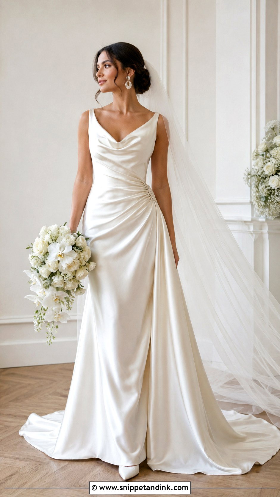 Draped Satin Wedding Dress - Snippet and Ink - 20 Flattering Wedding Dress Ideas