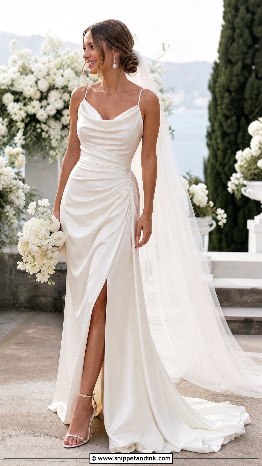 Draped Satin Wedding Dress - Snippet and Ink - 20 Silky Satin Wedding Dress Ideas