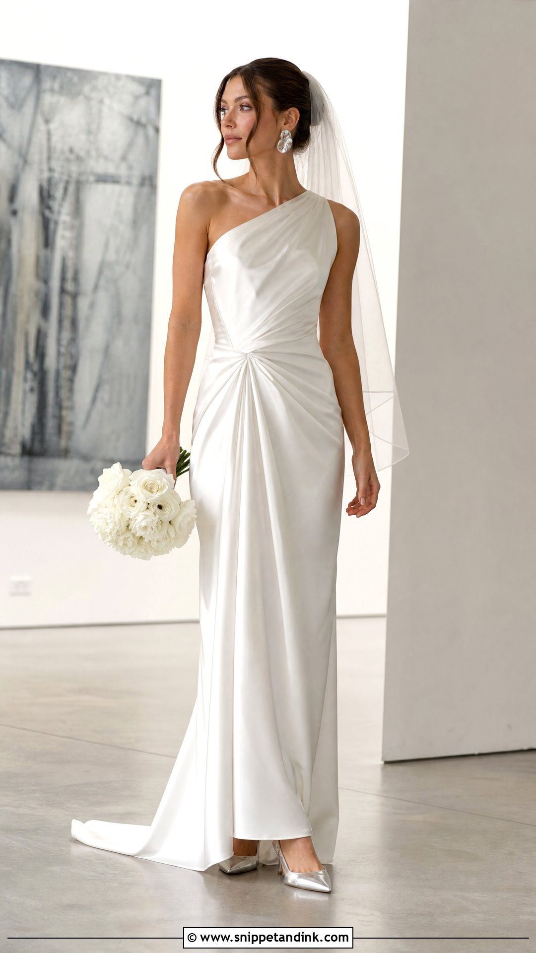 Draped Satin Wedding Dress - Snippet and Ink - 20 Vogue Bridal Ideas