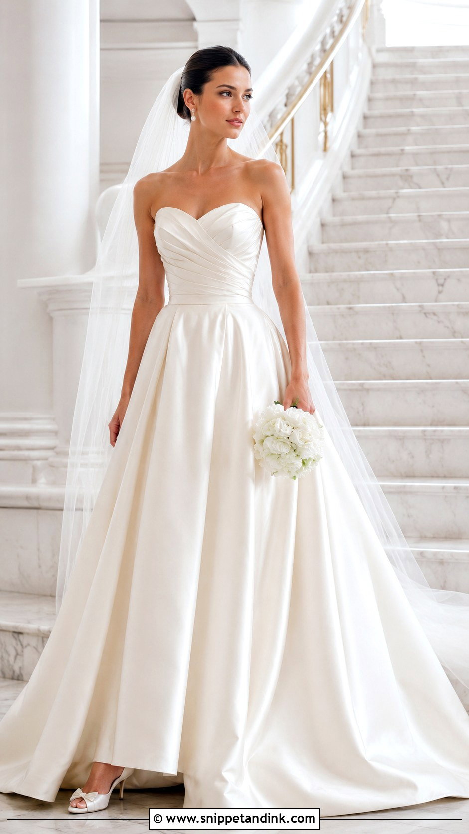 Draped Satin Wedding Dress Ballgown - Snippet and Ink - 20 Luxury Wedding Dress Ballgown Ideas