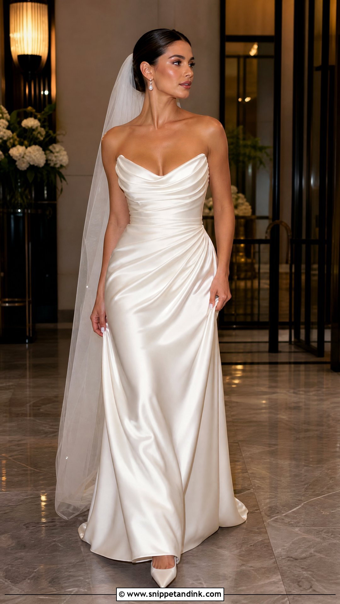Draped Satin Wedding Dress - Snippet and Ink - 25 Draped Wedding Dress Ideas