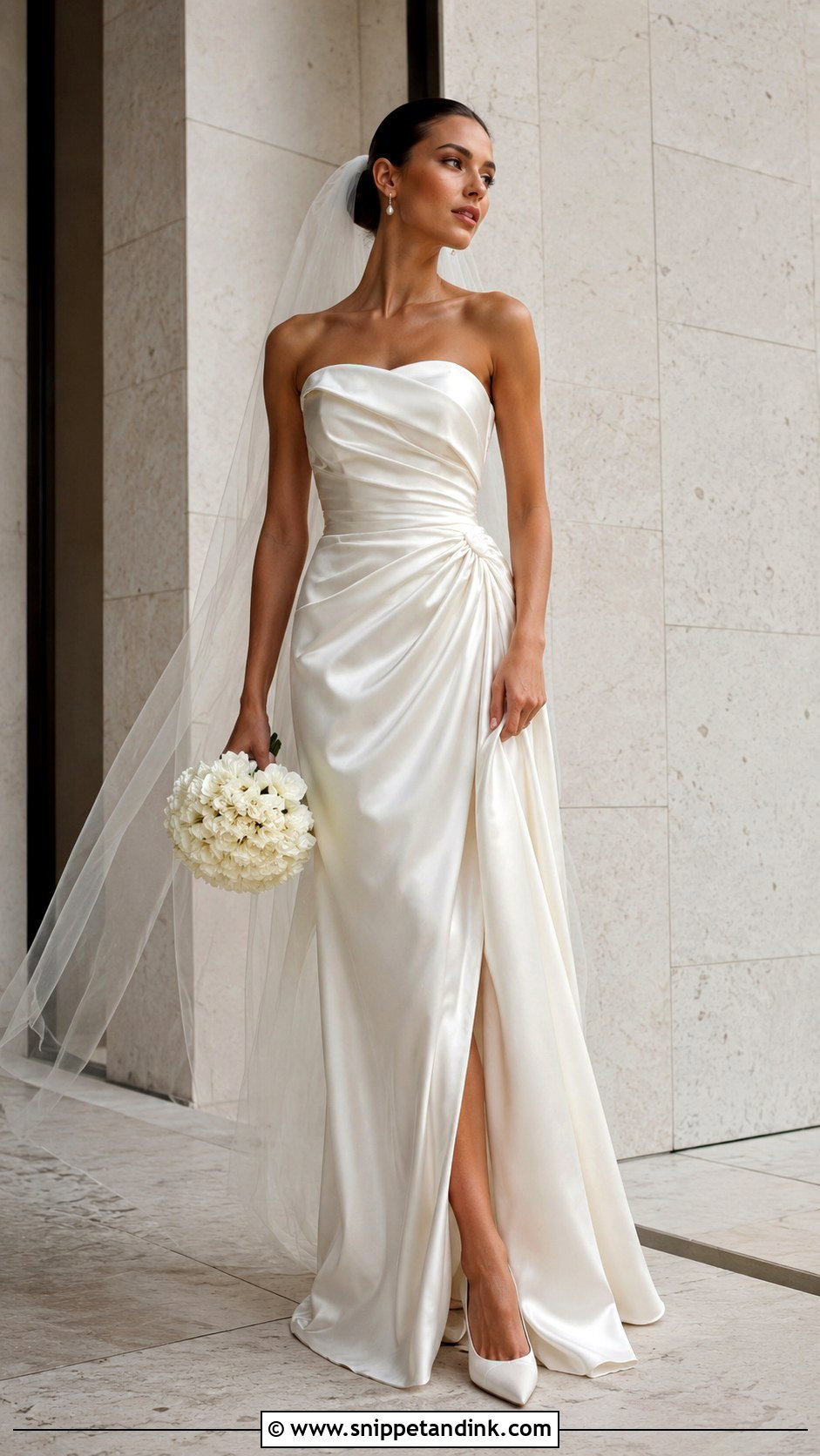 Draped Satin Wedding Gown - Snippet and Ink - 20 Latest Wedding Gowns Bridal Collection