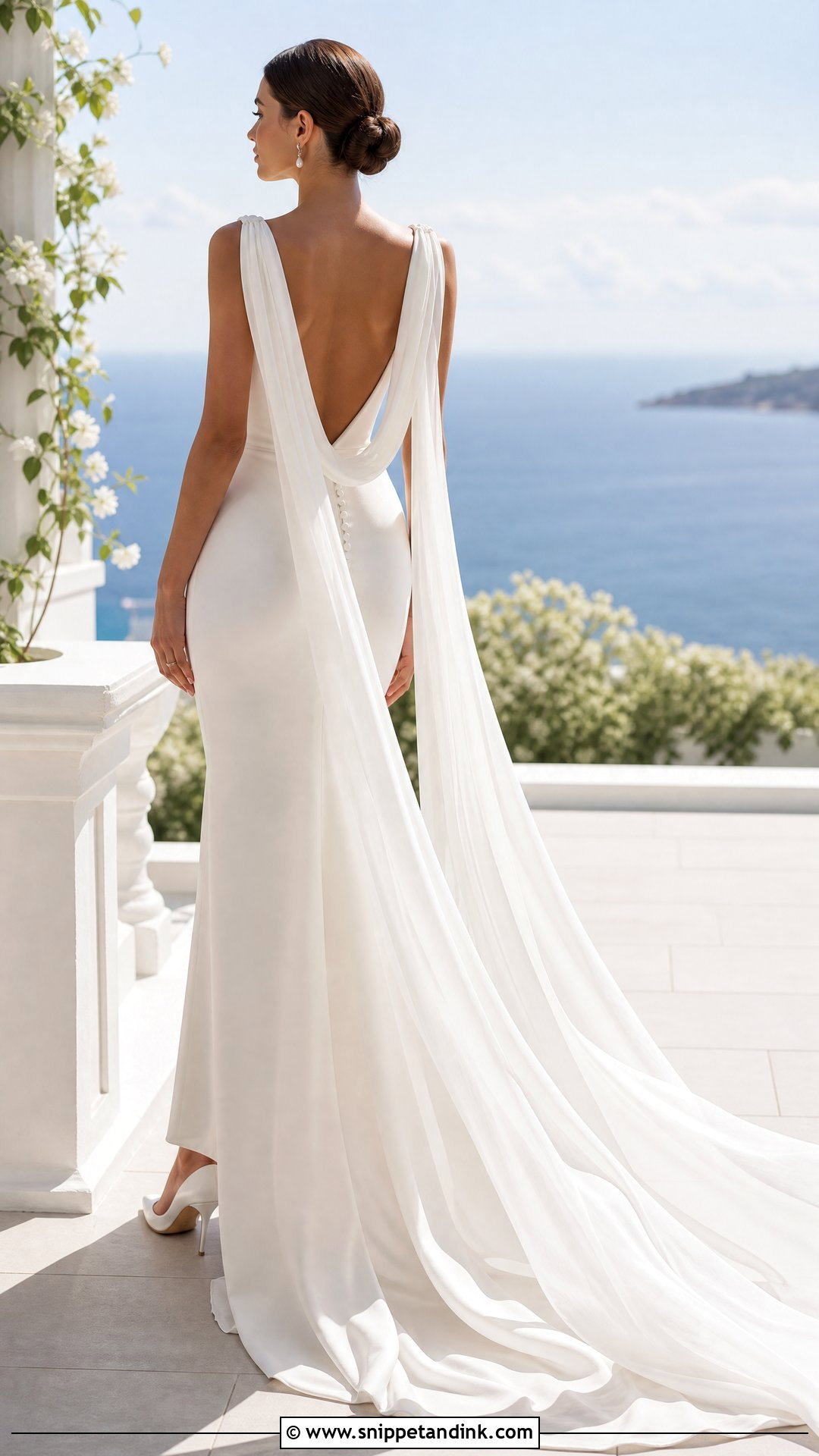 Draped Scarf Back Wedding Dress - Snippet and Ink - 20 Wedding Dresses Back Detail