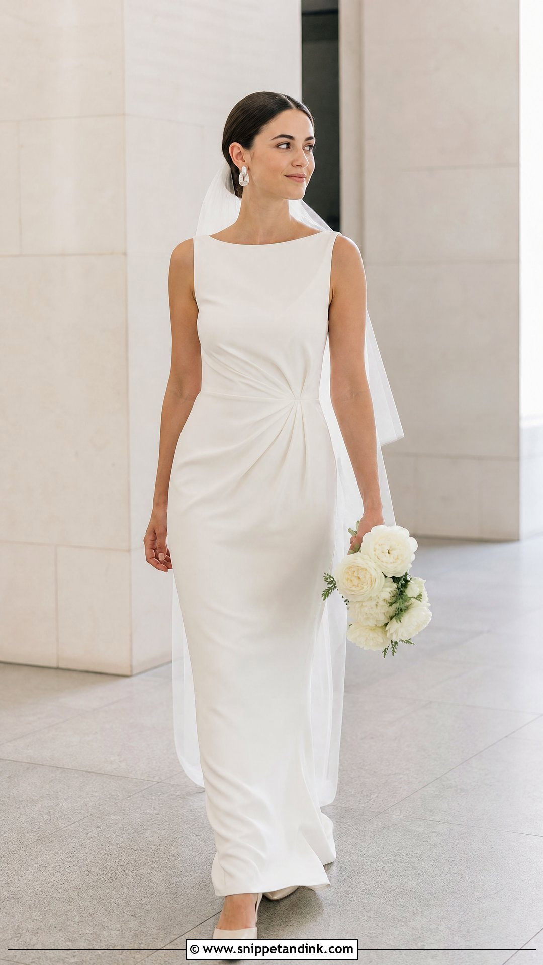Draped Sheath Wedding Dress - Snippet and Ink - 25 Draped Wedding Dress Ideas