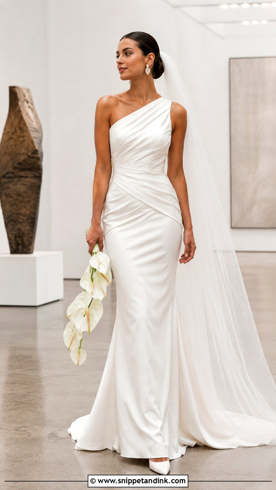 Draped Silk Mermaid Wedding Dress - Snippet and Ink - 20 Silk Mermaid Wedding Dress Ideas