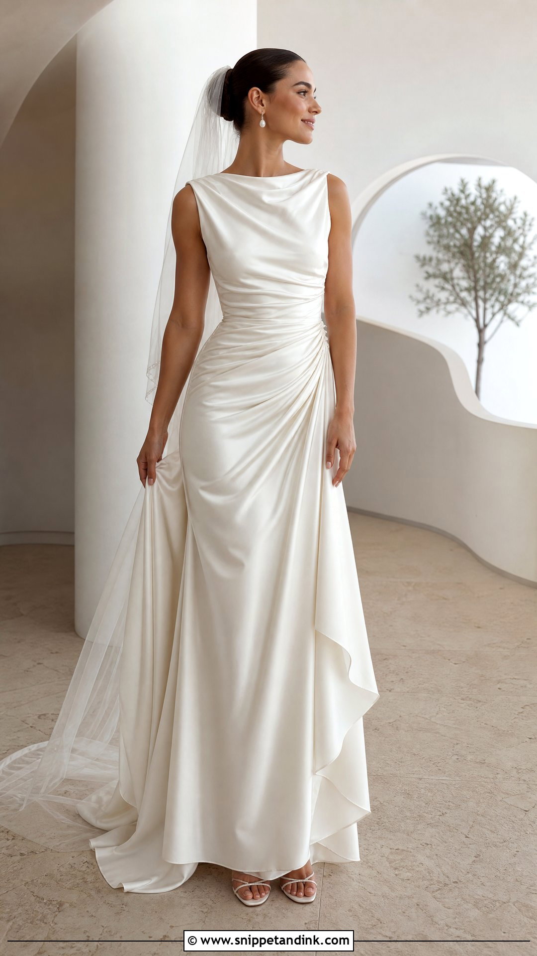Draped Silk Satin Wedding Dress - Snippet and Ink - 20 Silk Satin Wedding Dresses